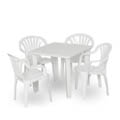 Set masa patrata cu 4 scaune ATLANTIC - alb
